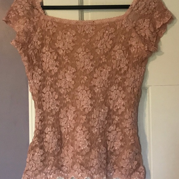 Ann Ferriday Pink Lace Top Y2K - Picture 4 of 4